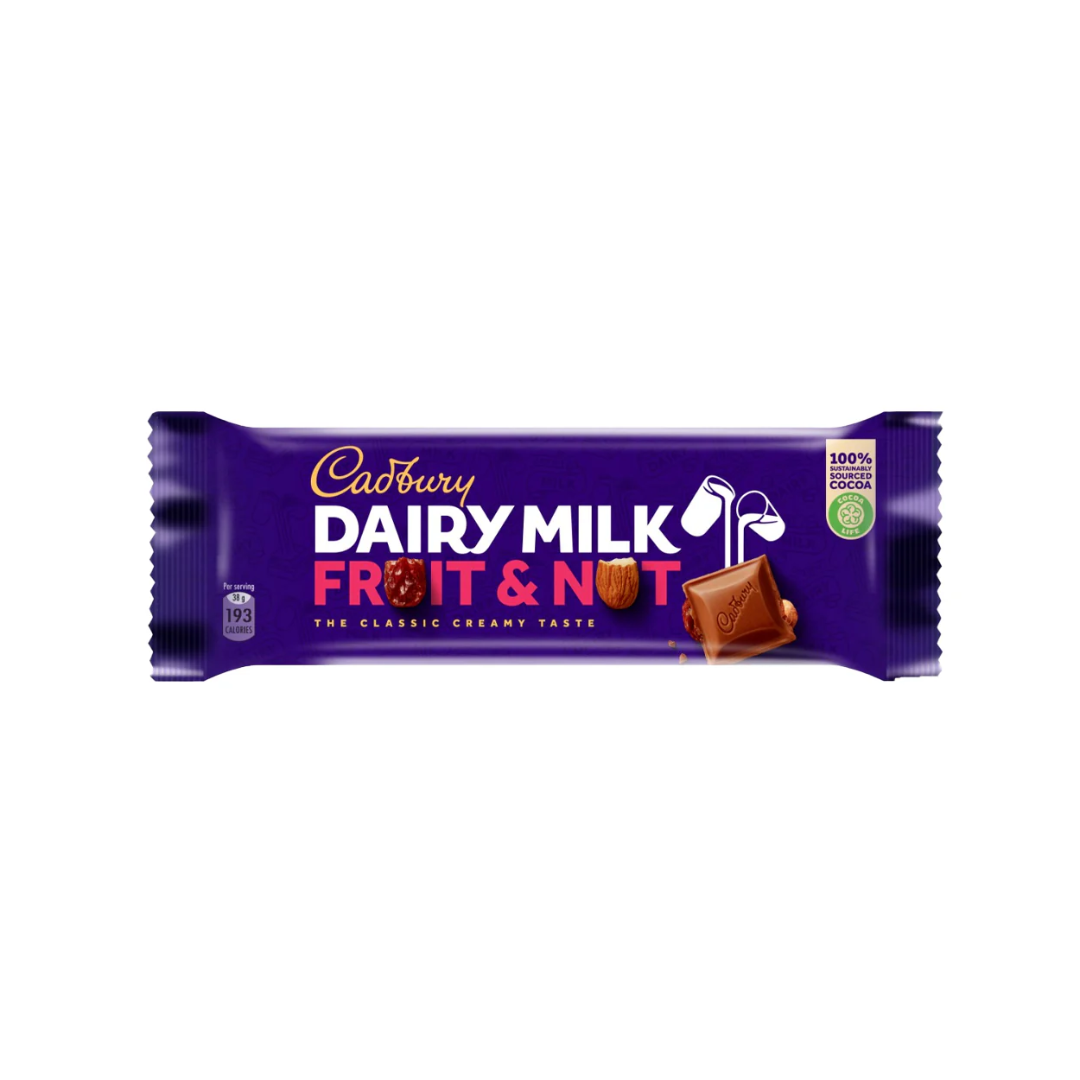 Cadbury Dairy Milk Fruit & Nut Chocolate Bar – 38g