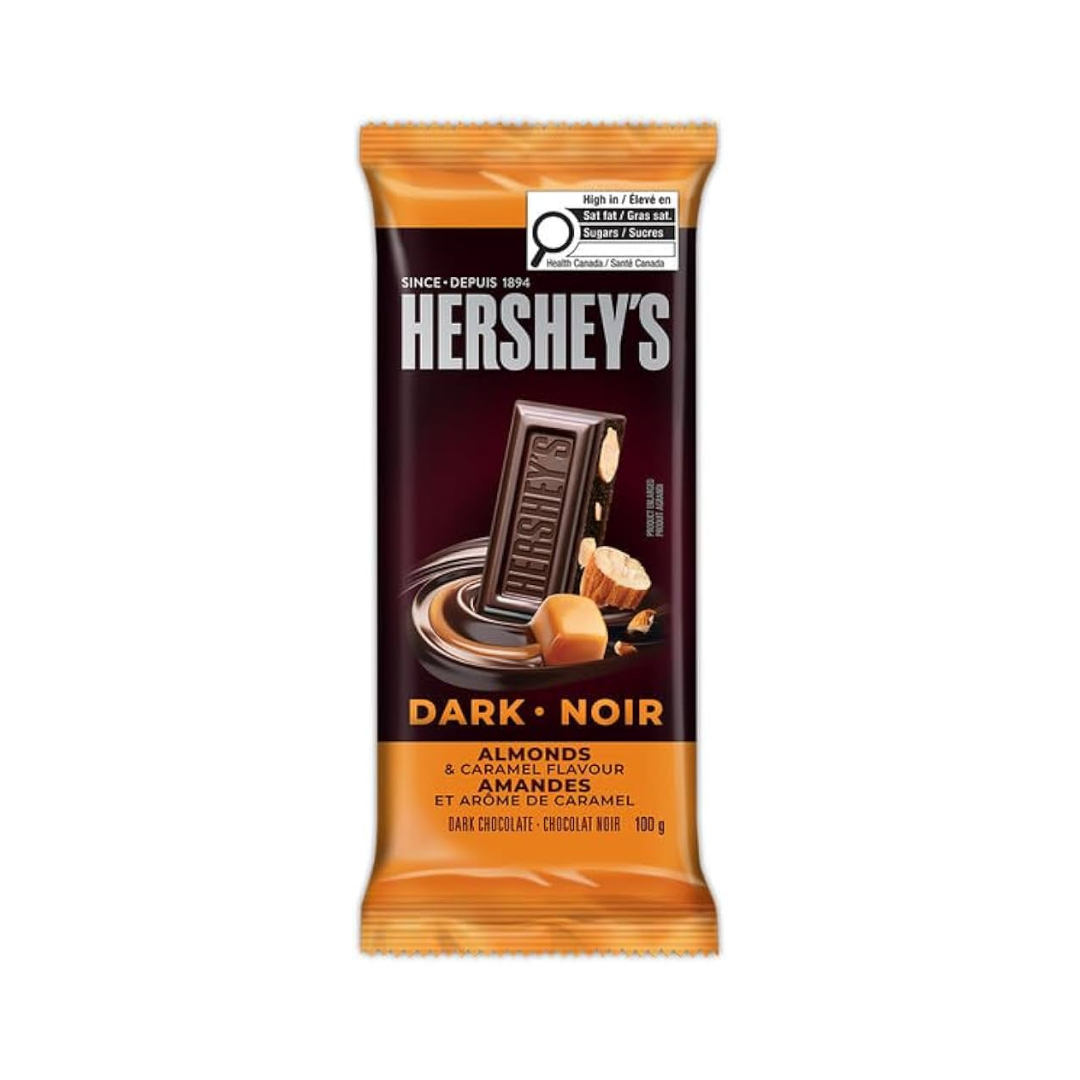 Hershey’s Signature Dark Almonds & Caramel Chocolate Bar – 100g